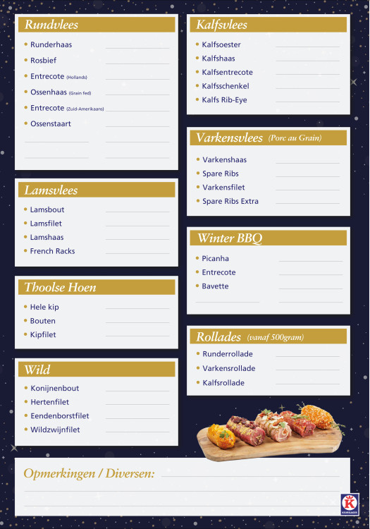 bestellijst vlees achterkant